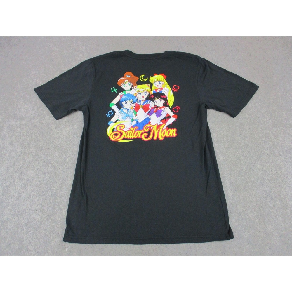 Sailor Moon Shirt Boys XL Black Vans Anime Graphic Tee Classic Fit Skater